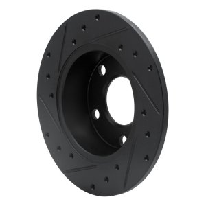 Audi A6 Quattro Brake Rotor (1) - Rear Right - R1 Concepts - Drilled & Slotted - Black - `99-`02